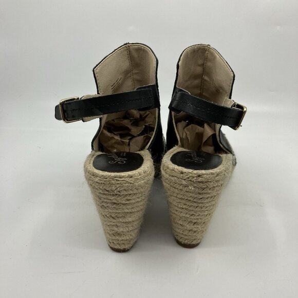 Seychelles Promenade Sandal Womens 8.5 Black Suede Espadrille Wedge Heel Shoe - Picture 6 of 11